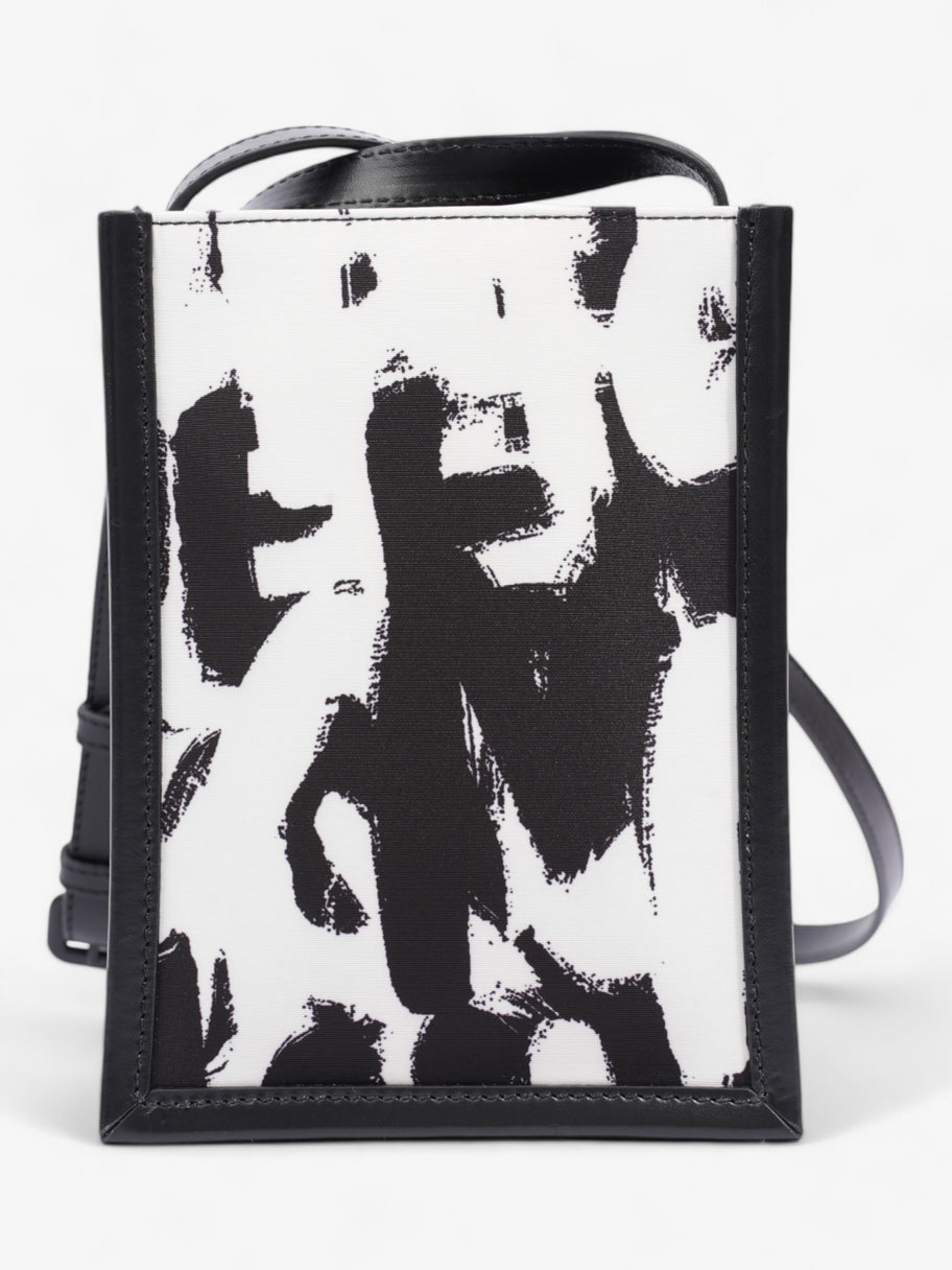 Alexander McQueen Edge Crossbody Black / White Canvas Mini Image 4