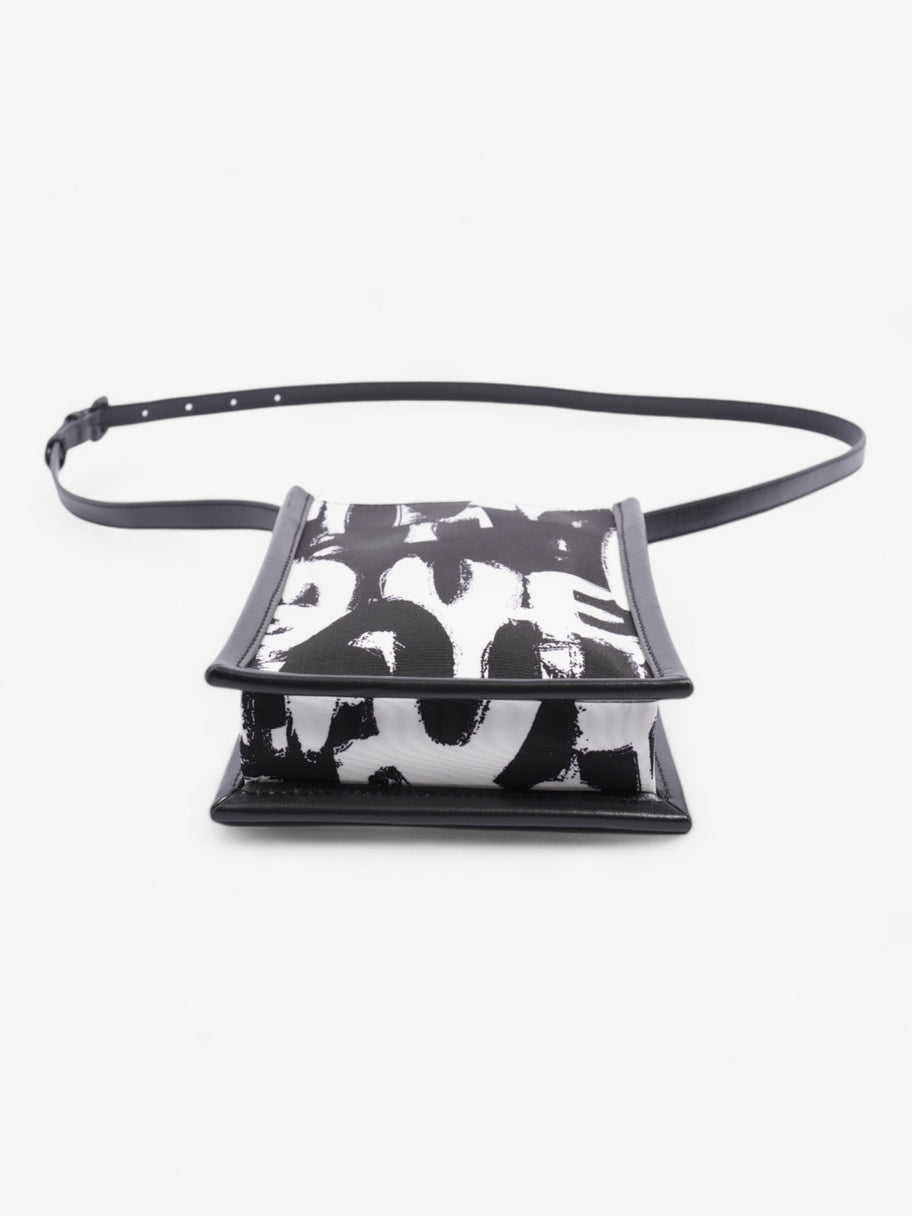 Alexander McQueen Edge Crossbody Black / White Canvas Mini Image 6