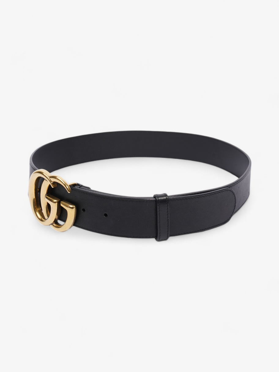 Gucci GG Marmont 2015 Re-Edition Wide Belt Black / Gold Leather 85cm / 34