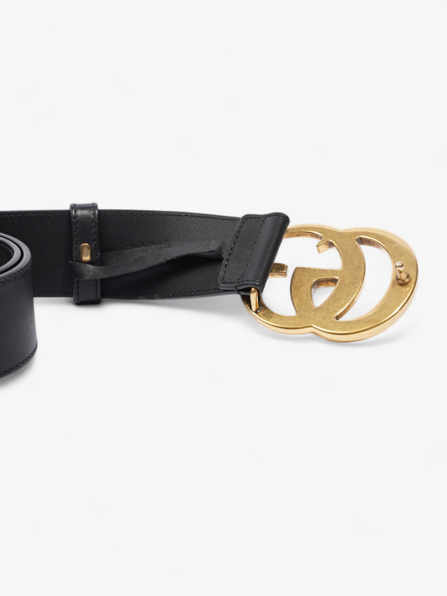 Gucci GG Marmont 2015 Re-Edition Wide Belt Black / Gold Leather 85cm / 34