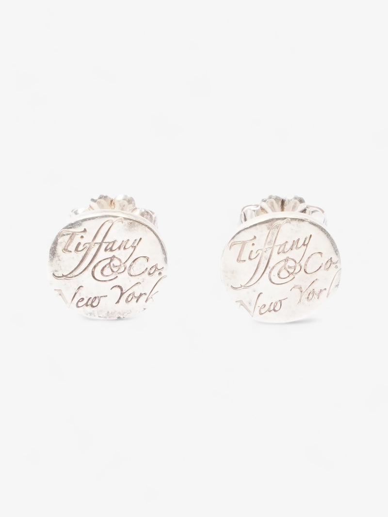  Tiffany and Co Logo Circle Stud Earrings Silver Silver Sterling