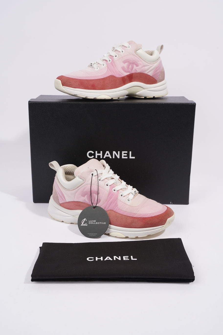 CC Logo Sneakers Pink / Red / White Nylon EU 37 UK 4 Image 10