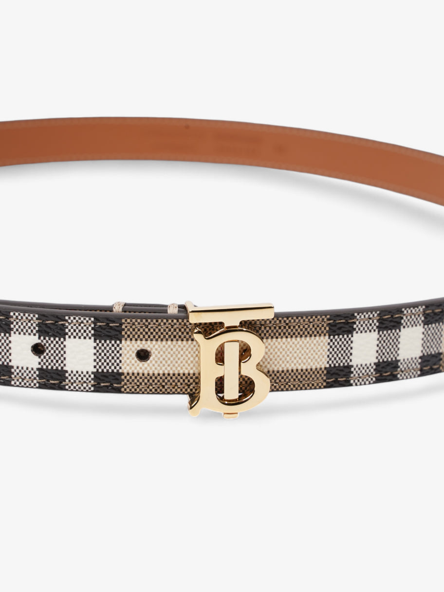 Burberry TB Belt Vintage Check / Light Gold Canvas Medium - 101.5cm Image 3