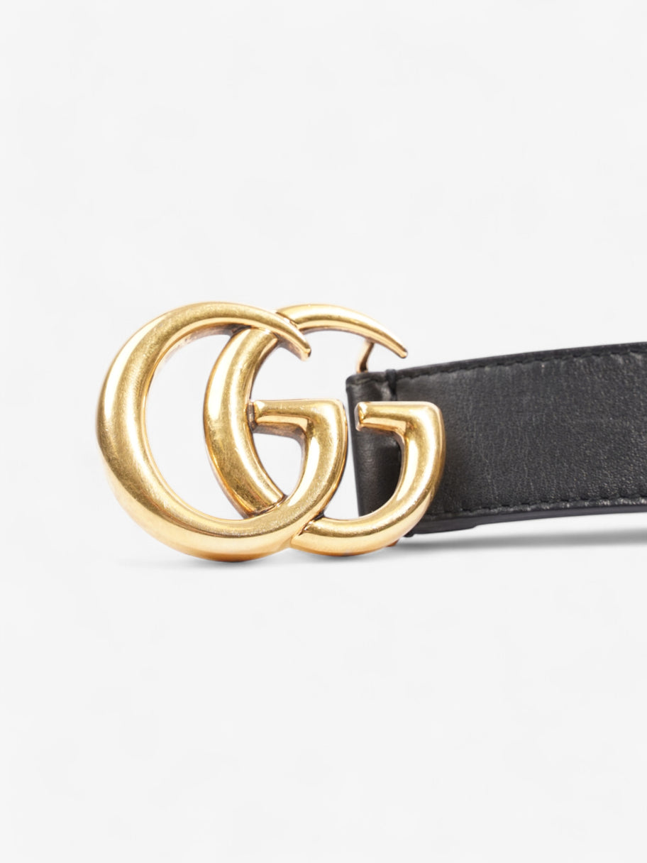 Gucci GG Marmont Belt Black / Gold Leather 80cm / 32