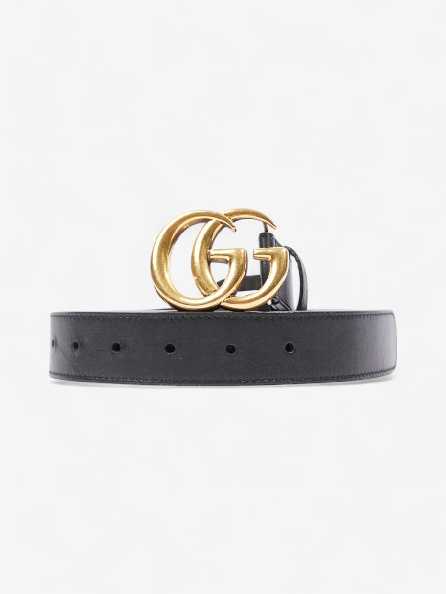 Gucci GG Marmont Belt Black / Gold Leather 80cm / 32