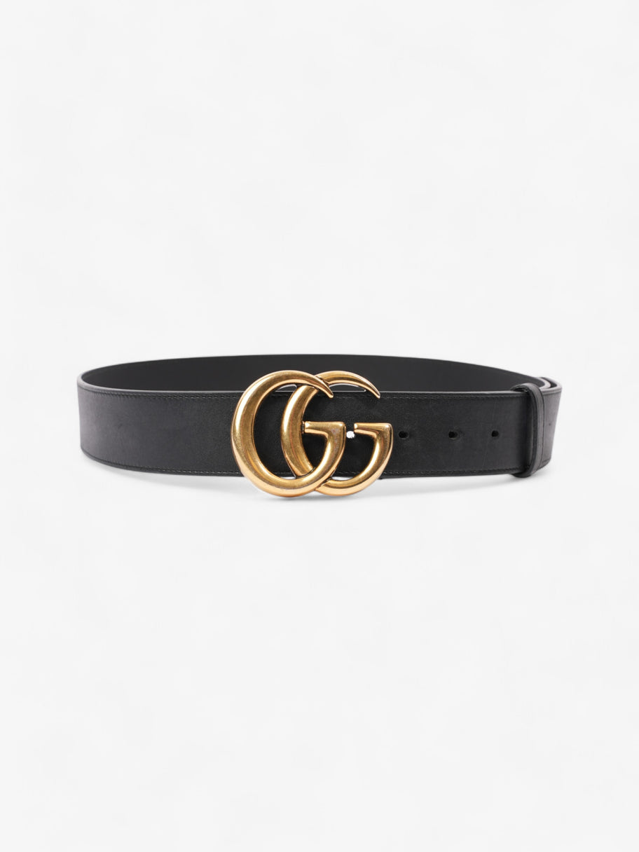 Gucci GG Marmont 2015 Re-Edition Wide Belt Black / Gold Leather 90cm / 36