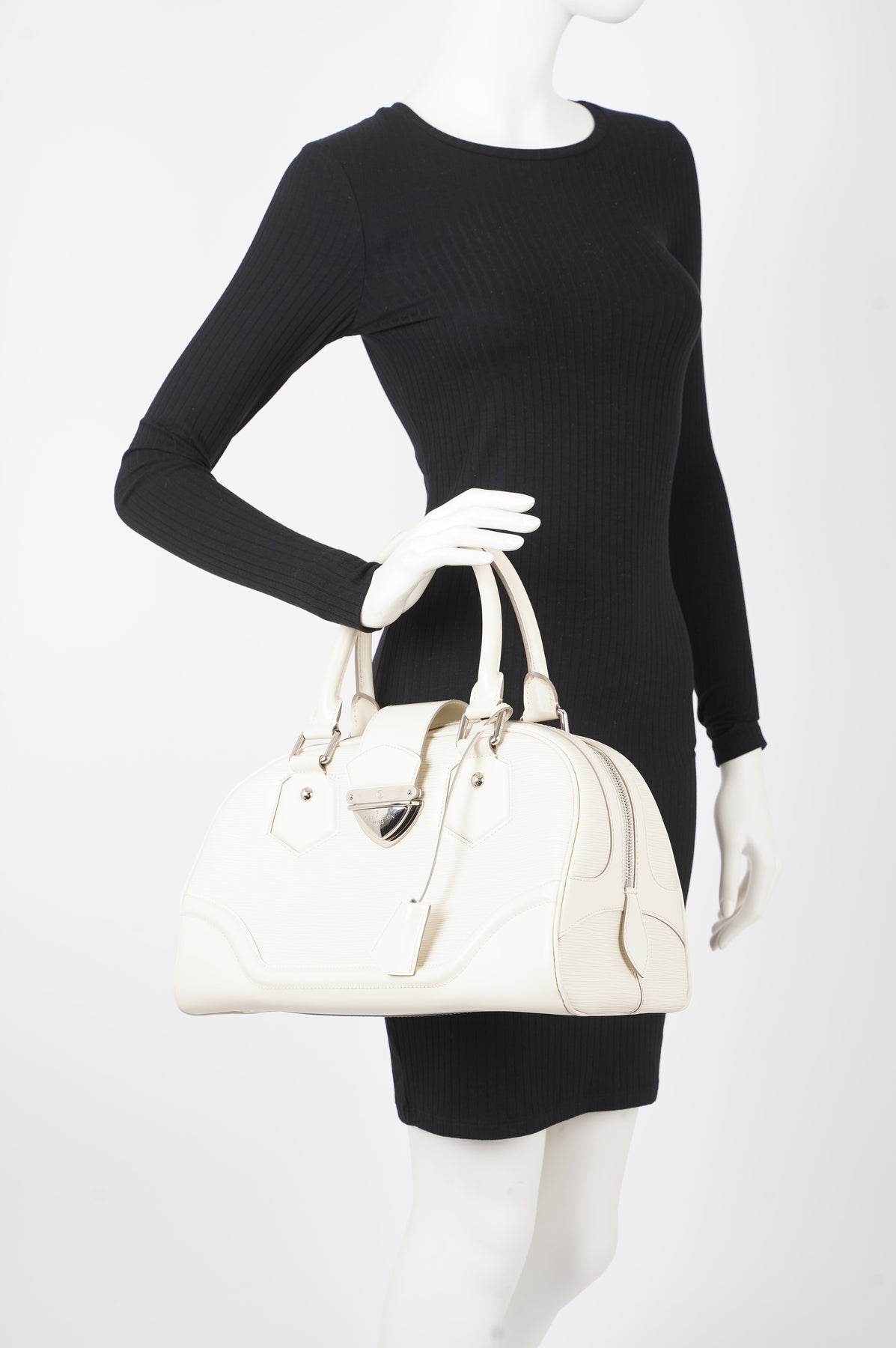 Louis Vuitton White Epi Leather Montaigne Clutch Bag - Yoogi's Closet