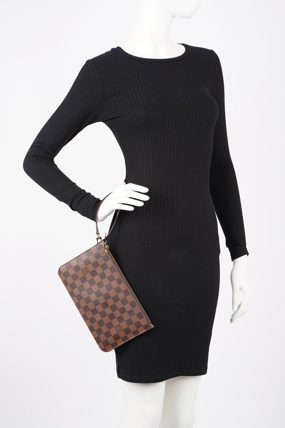 Louis Vuitton Womens Neverfull Pochette Damier Ebene – Luxe Collective