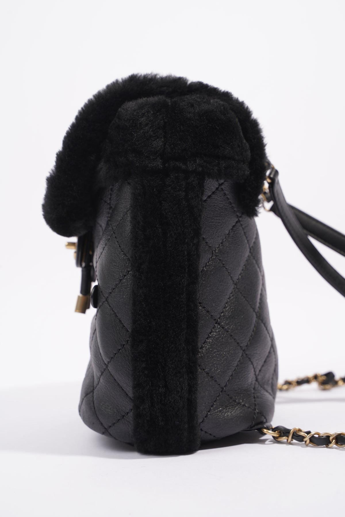 Chanel Womens Shearling Lambskin Backpack Black – Luxe Collective