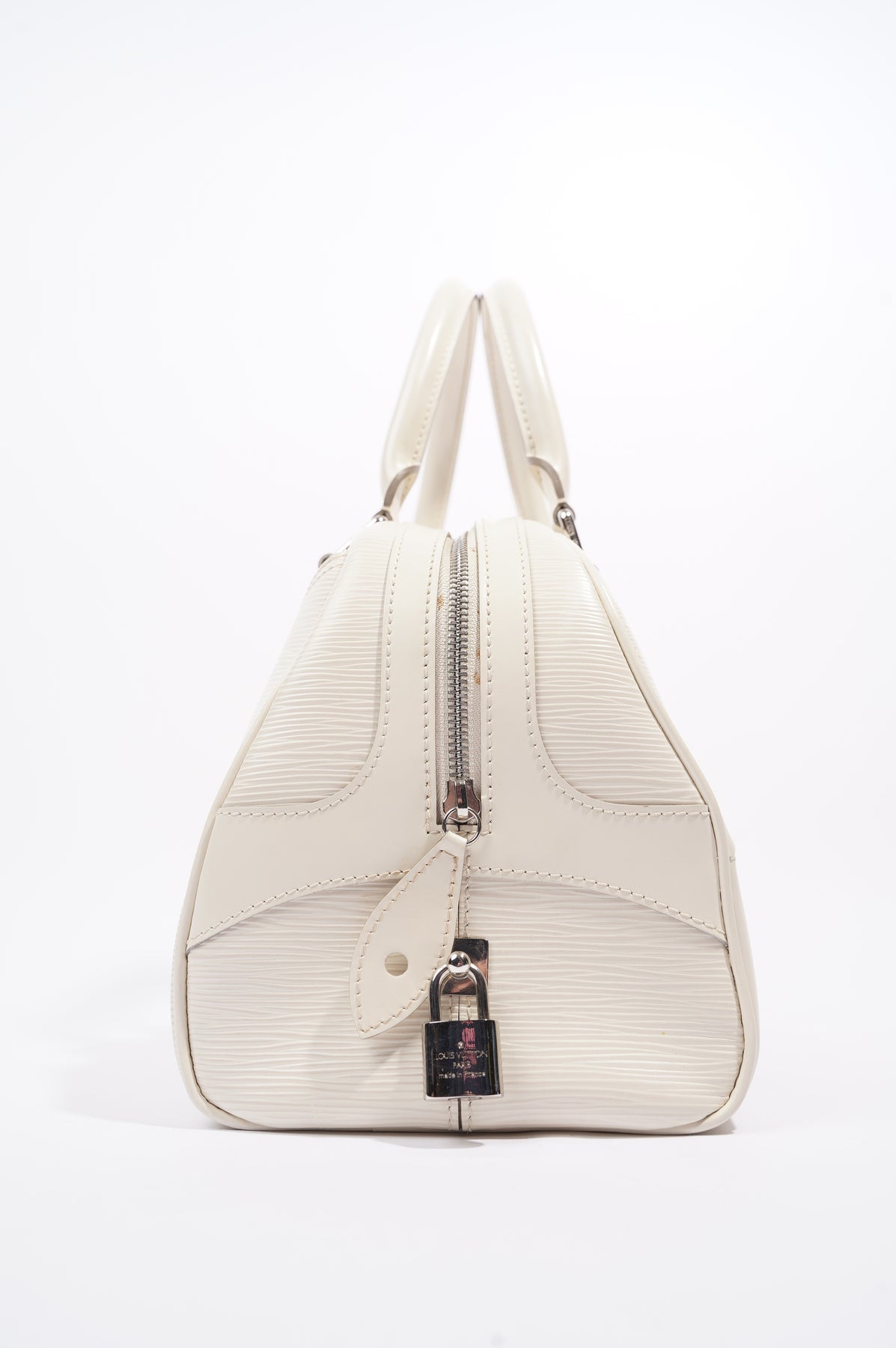 Louis Vuitton Handbag Epi Bowling Montaigne PM Women's M5932J Yvoire White  Leather