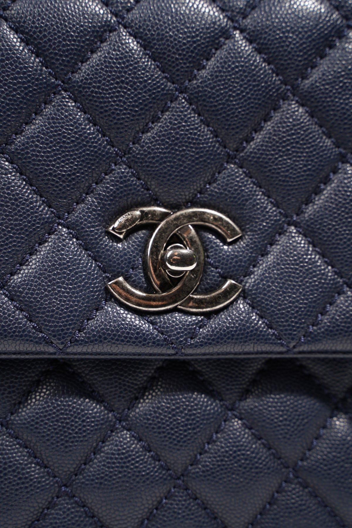 Coco Handle Chanel Coco luxury Navy blue Leather ref.139327 - Joli