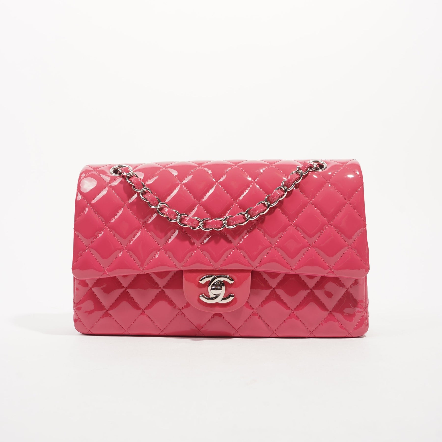 Chanel Womens Classic Flap Patent Pink Medium – Luxe Collective