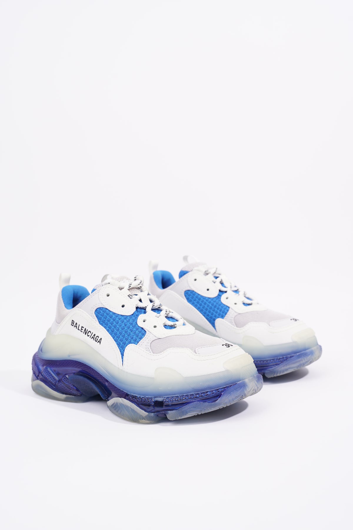 Balenciaga Womens Triple S White / Blue / Clear Sole EU 36 / UK 3