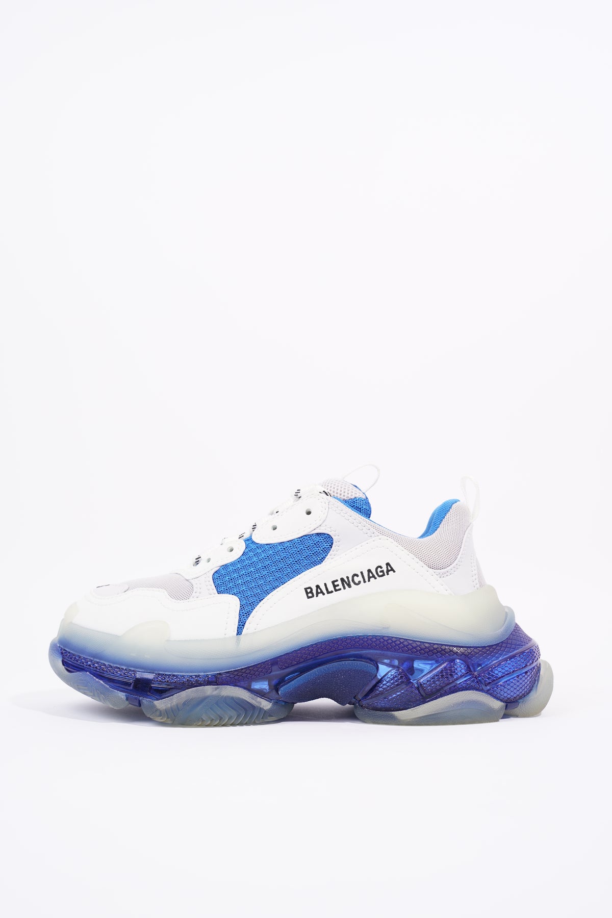 Balenciaga Womens Triple S White / Blue / Clear Sole EU 36 / UK 3