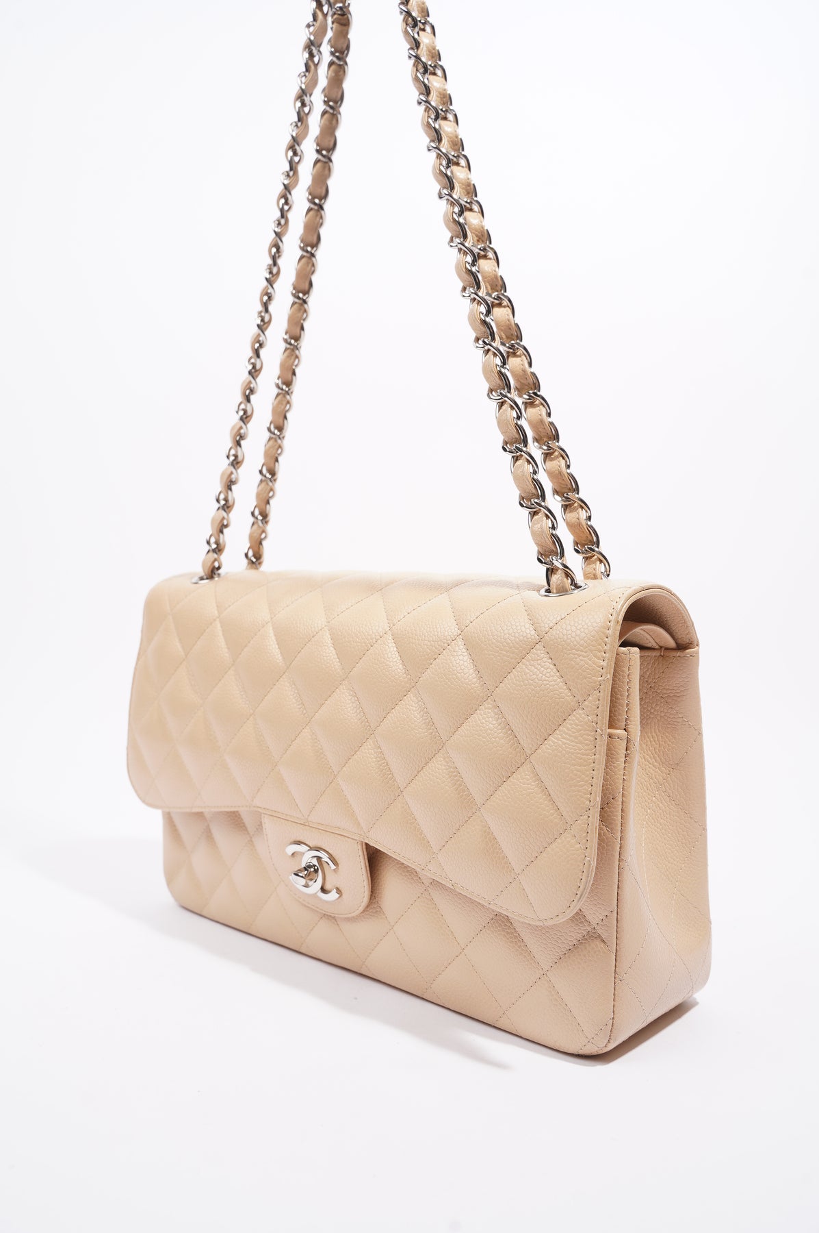 Chanel Beige Caviar Large Business Affinity Tote - Organic Olivia