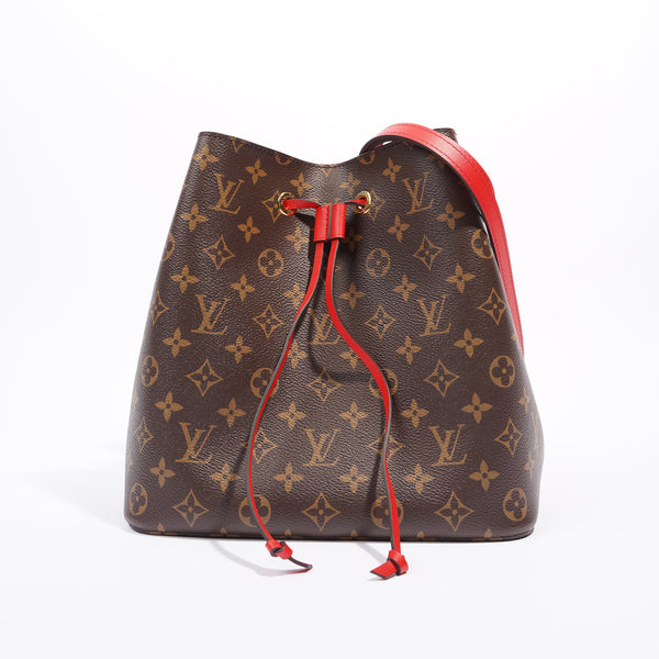 Louis Vuitton lv neonoe drawstring bag monogram with red
