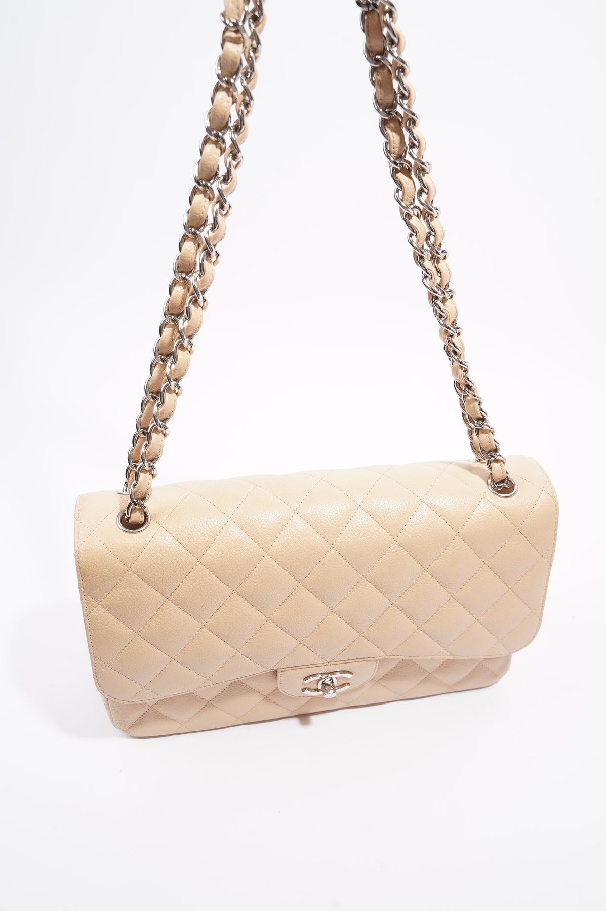 Chanel Womens Classic Flap Beige Caviar Large – Luxe Collective