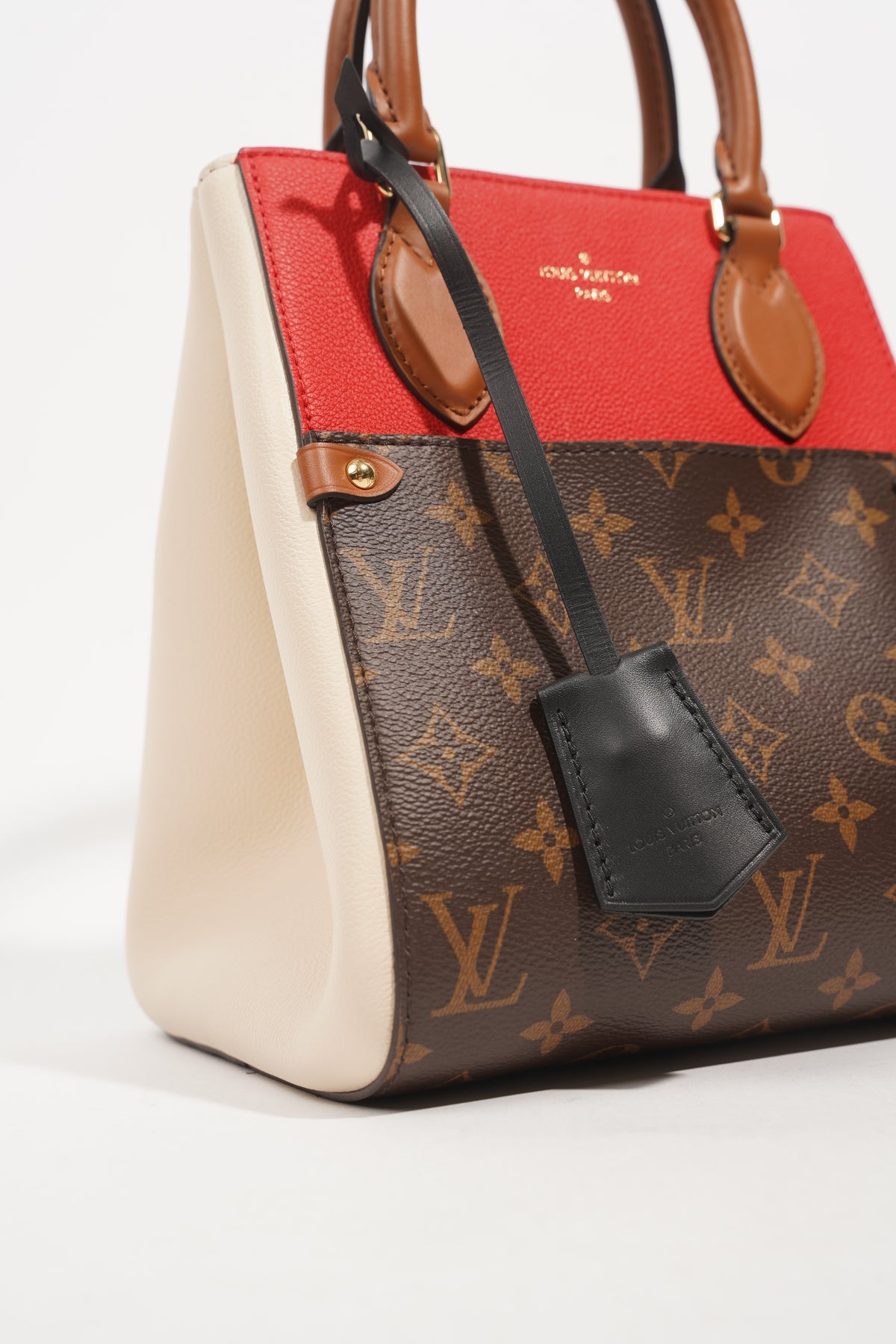 Louis Vuitton Fold Tote PM Shoulder Bag M45389 Monogram Red Brown