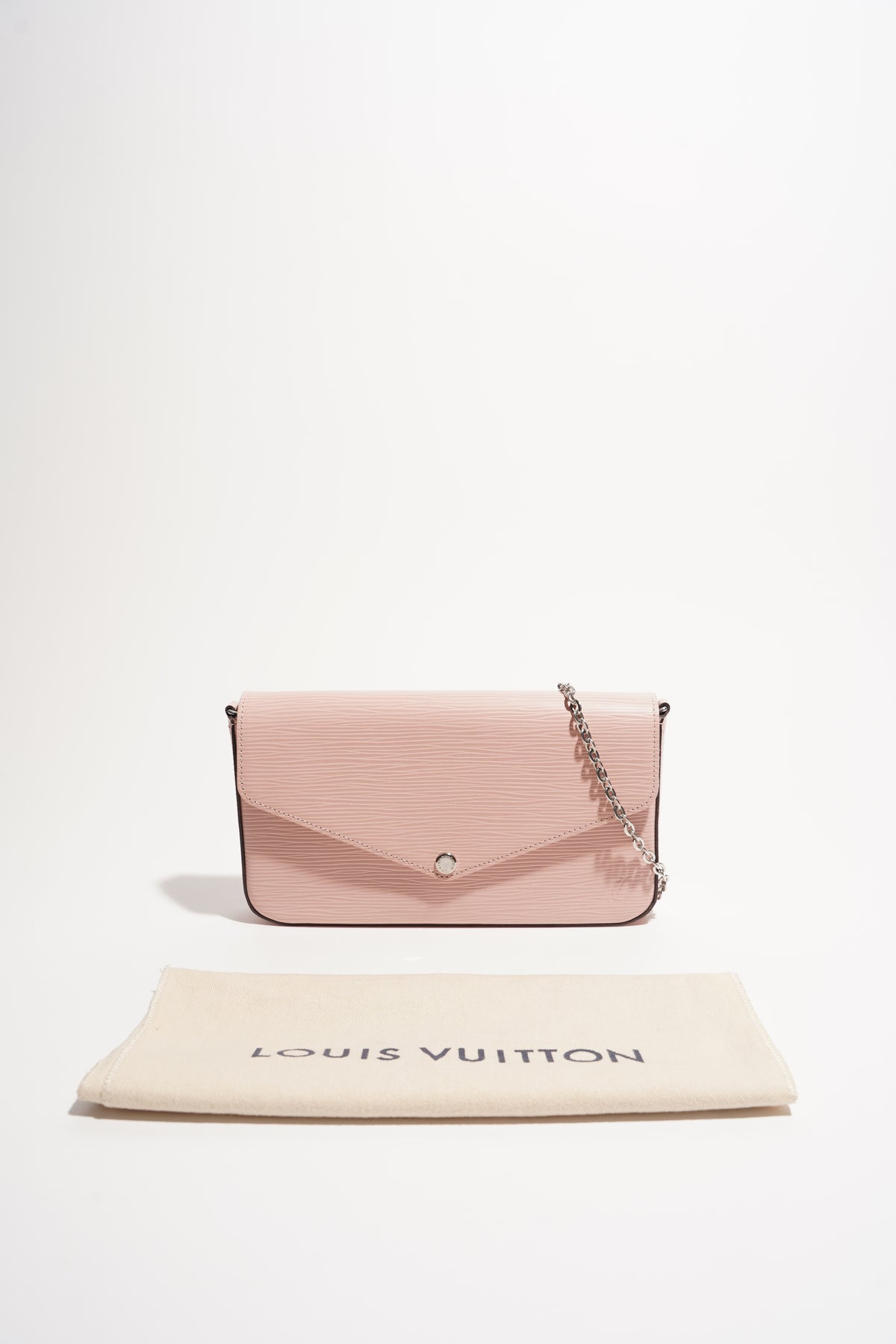 Louis Vuitton Lv Louis porchette clutch bag epi leather light pink