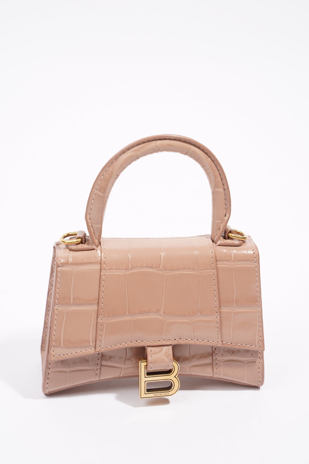 Balenciaga Hourglass Small Top Handle Bag Rosa in Calfskin Leather