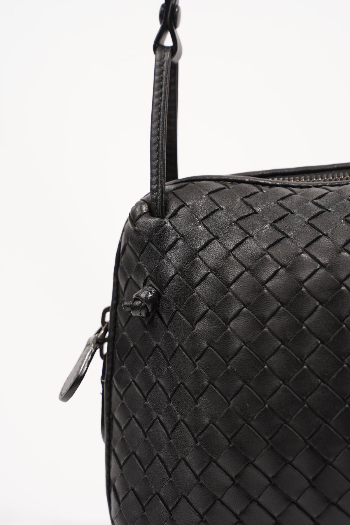 BOTTEGA VENETA black Intrecciato leather NODINI SMALL Crossbody Bag at  1stDibs