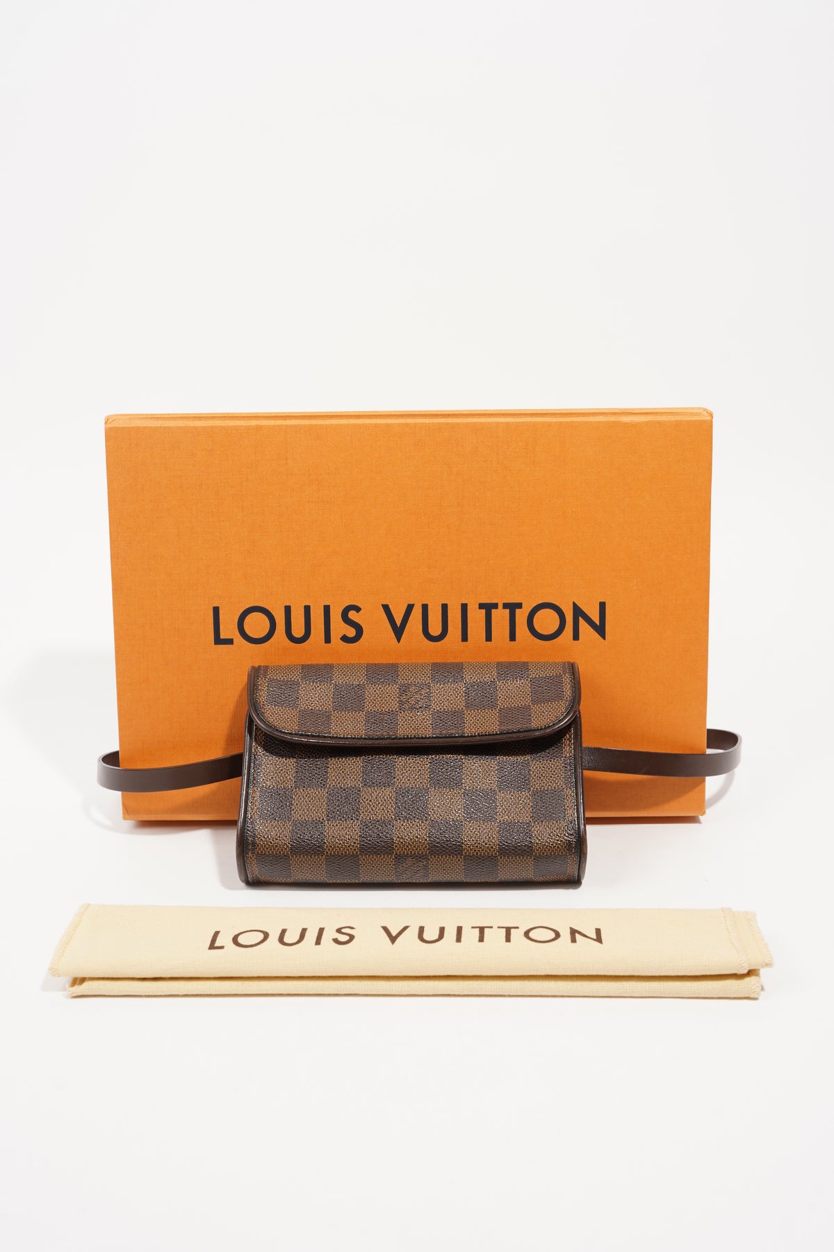 Louis Vuitton Florentine Orange/Red Interior Belt Bag/Bumbag - Brown Damier
