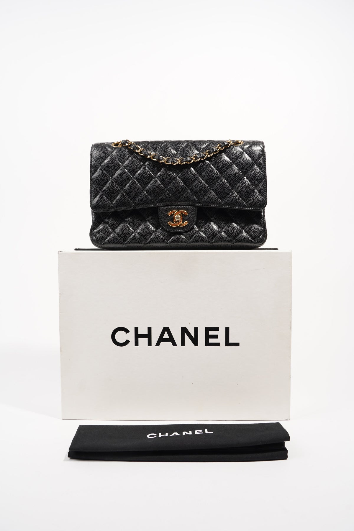 Chanel Medium Classic Flap Black Caviar Gold Hardware 30 - Luxury Shopping