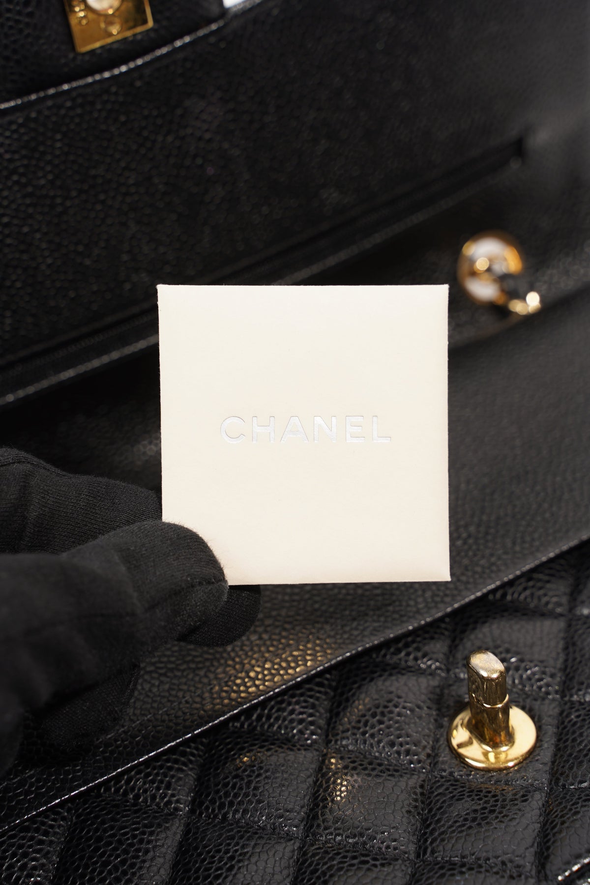 Chanel Womens Caviar Leather Purse Black – Luxe Collective