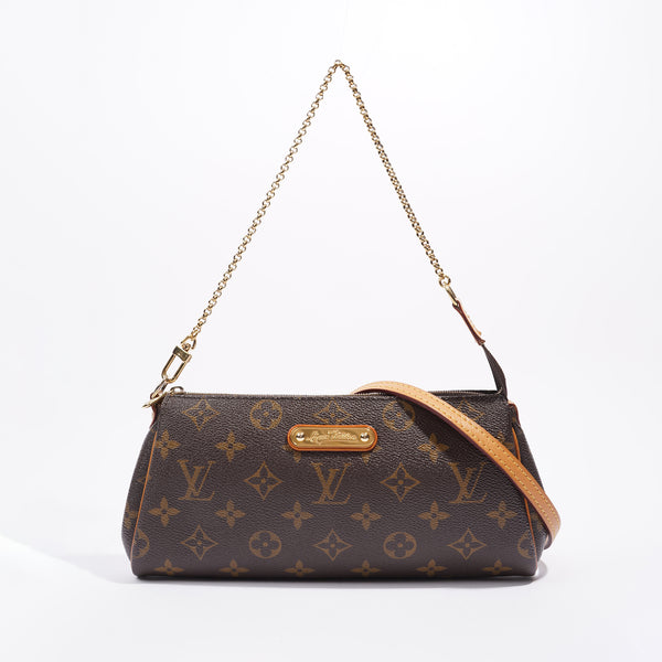 LOUIS VUITTON Eva Monogram Canvas Pochette Crossbody Bag Brown