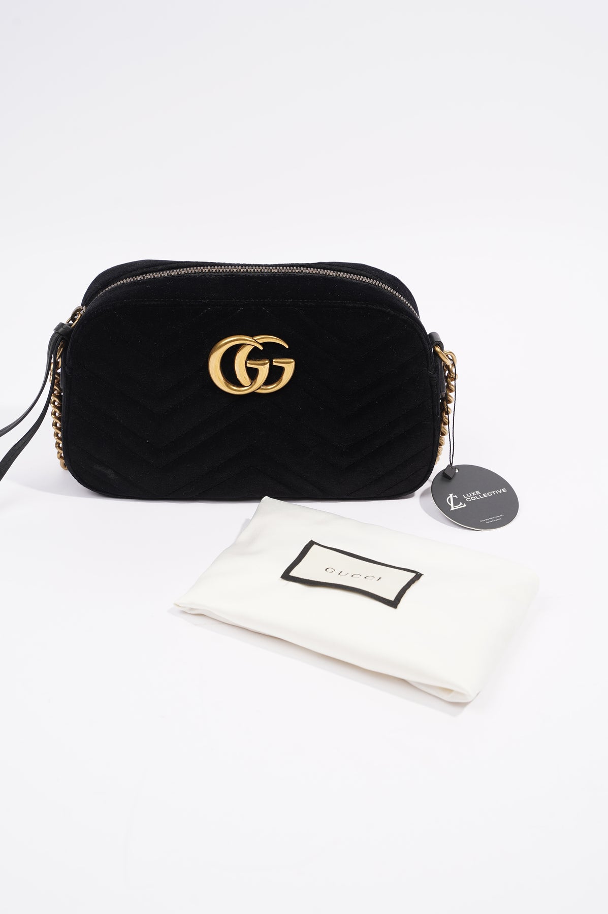 Gucci GG Marmont Black Red Velvet Small – Luxe Collective