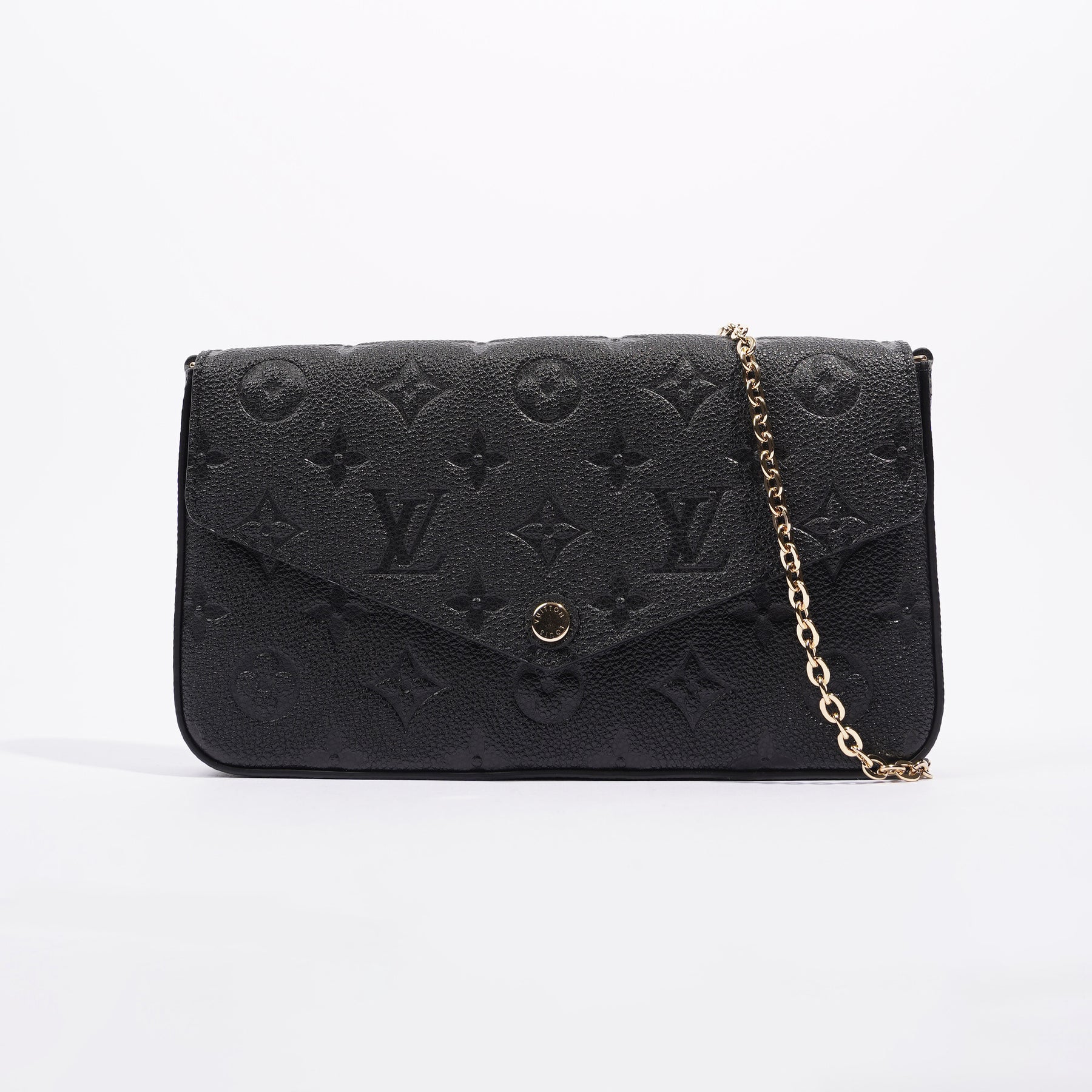 Louis Vuitton Felicie Pochette Empreinte Black Chain Wallet