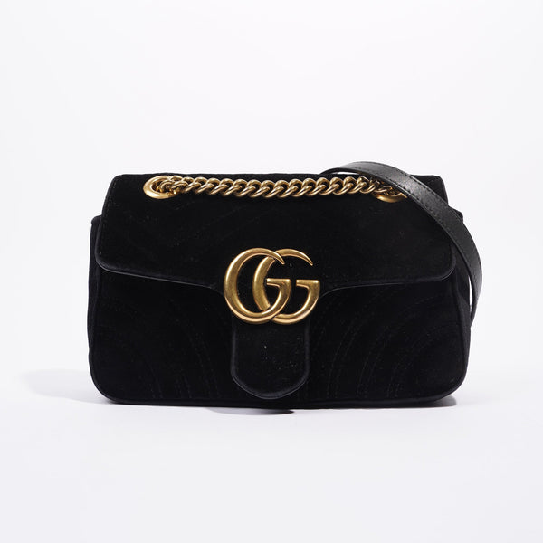 Gucci Womens Marmont Zip Black Velvet Small – Luxe Collective