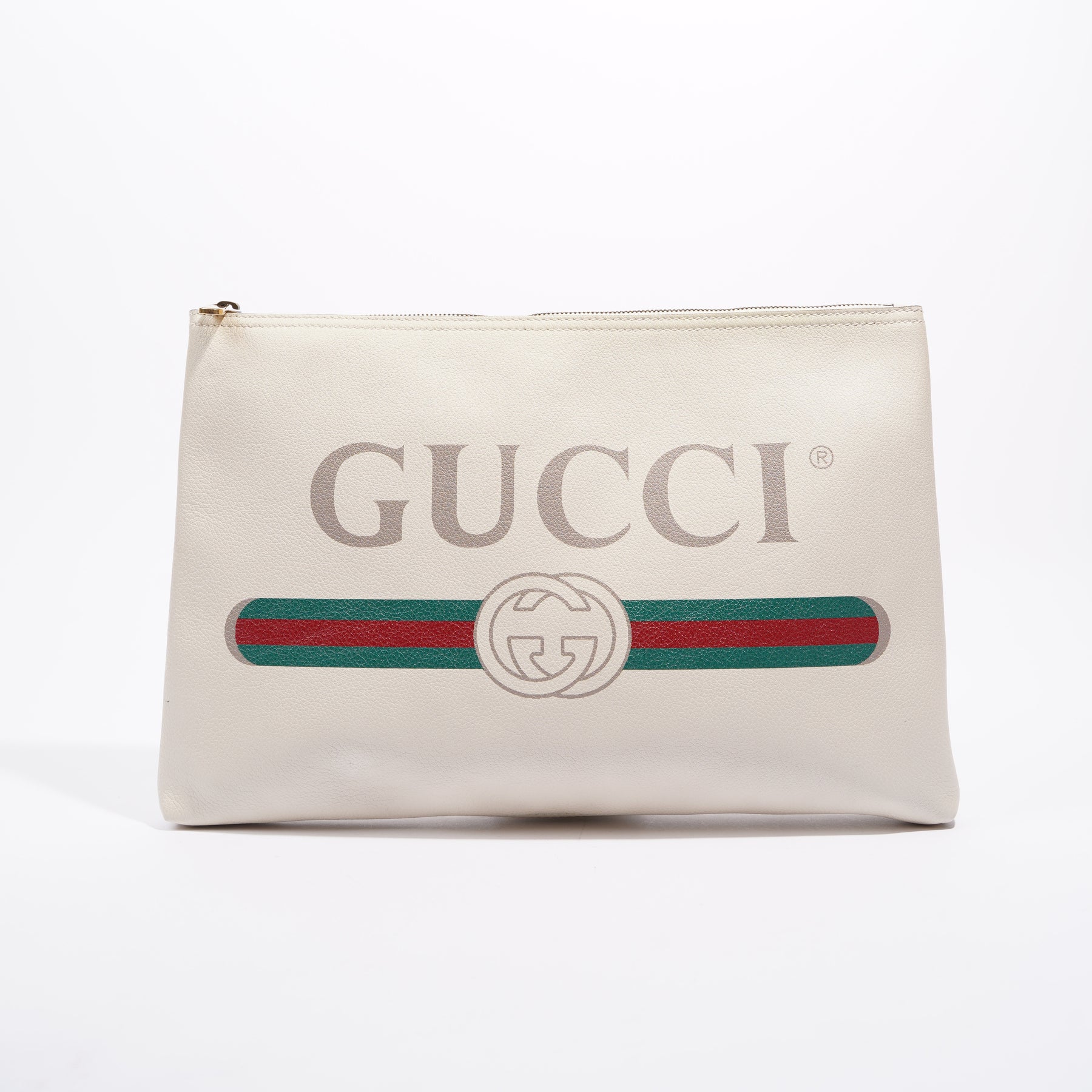 Gucci Womens Portfolio Clutch Bag Cream Luxe Collective