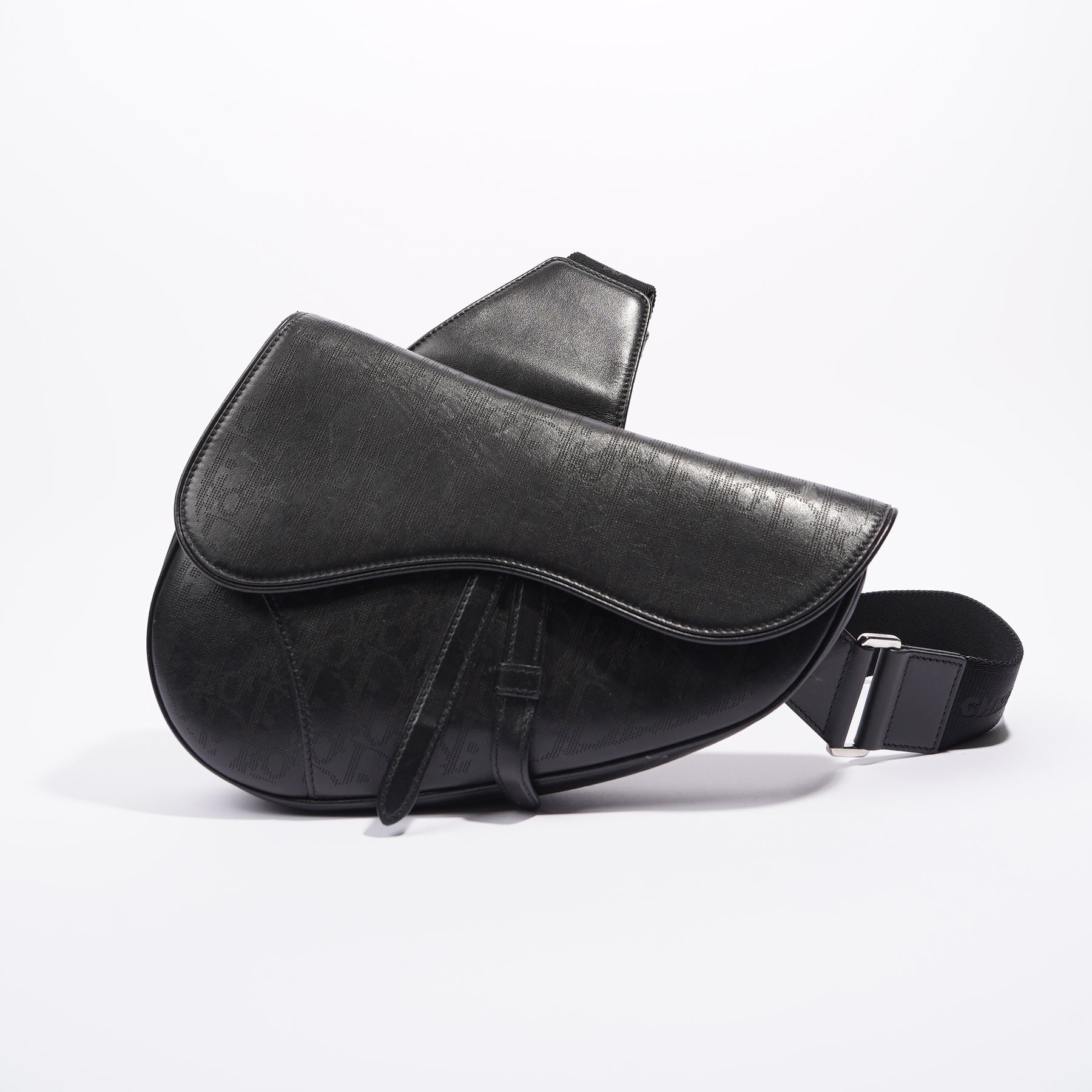 Dior Maxi Saddle Bag Black Grained Calfskin - Men
