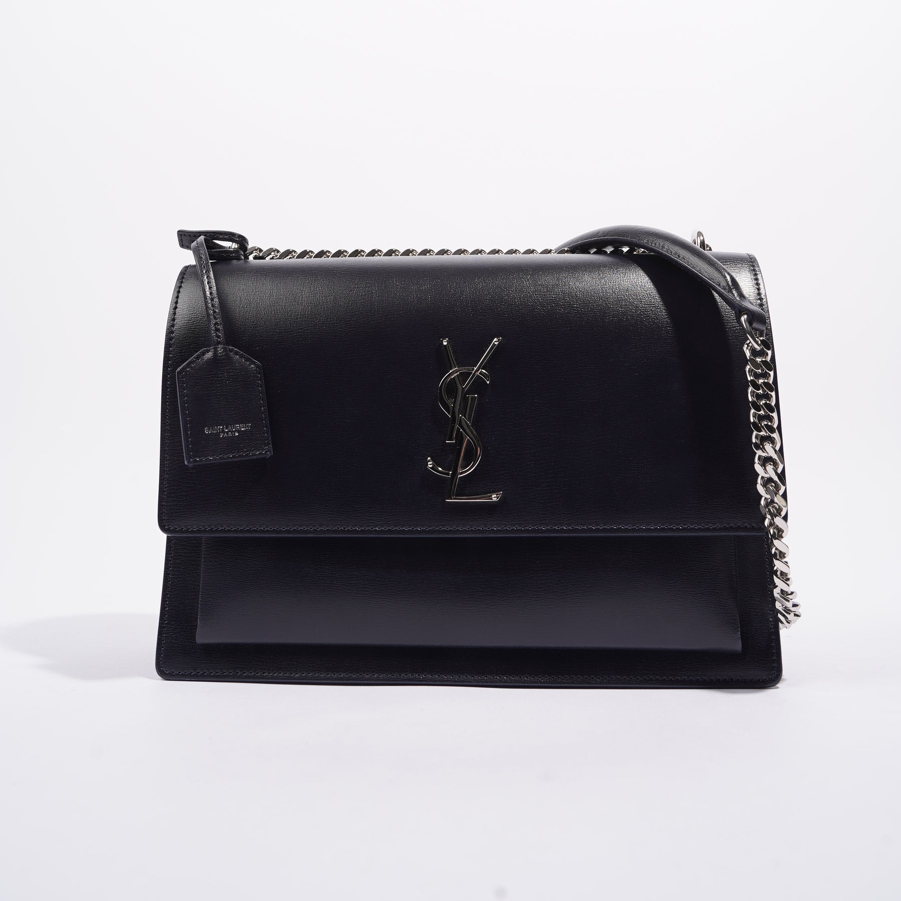 Saint Laurent Sunset Leather Shoulder Bag - Black - one size
