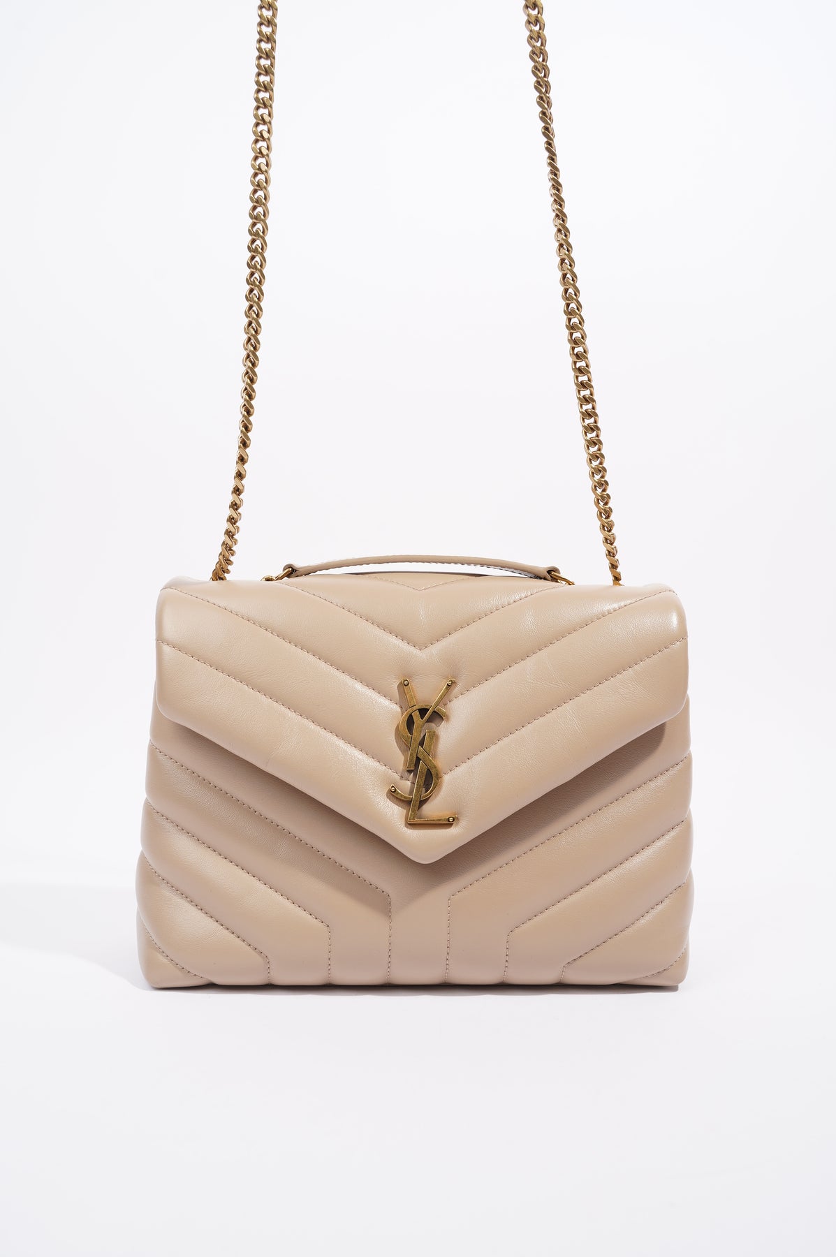 Saint Laurent Womens Uptown Tote Beige Small – Luxe Collective