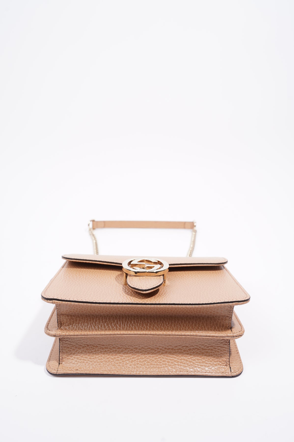 Interlocking leather handbag Gucci Beige in Leather - 32931912