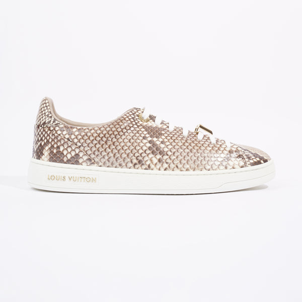 Louis Vuitton Two Tone Python Leather Front Row Lace Up Sneakers