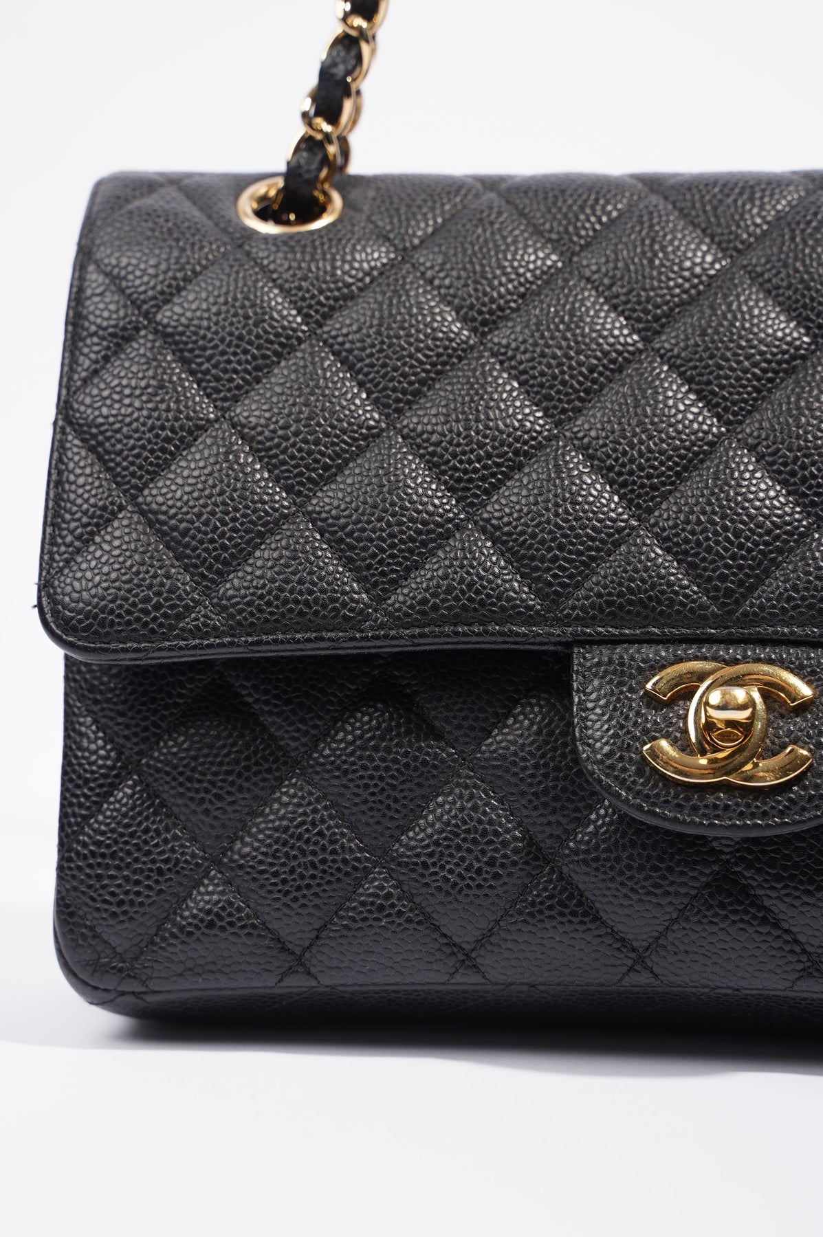 Chanel Classic Medium Double Flap, Dark Grey Caviar Leather with Gold  Hardware, New in Box GA003