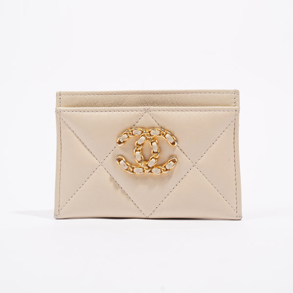 Chanel Womens 19 Cardholder Cream Lambskin – Luxe Collective
