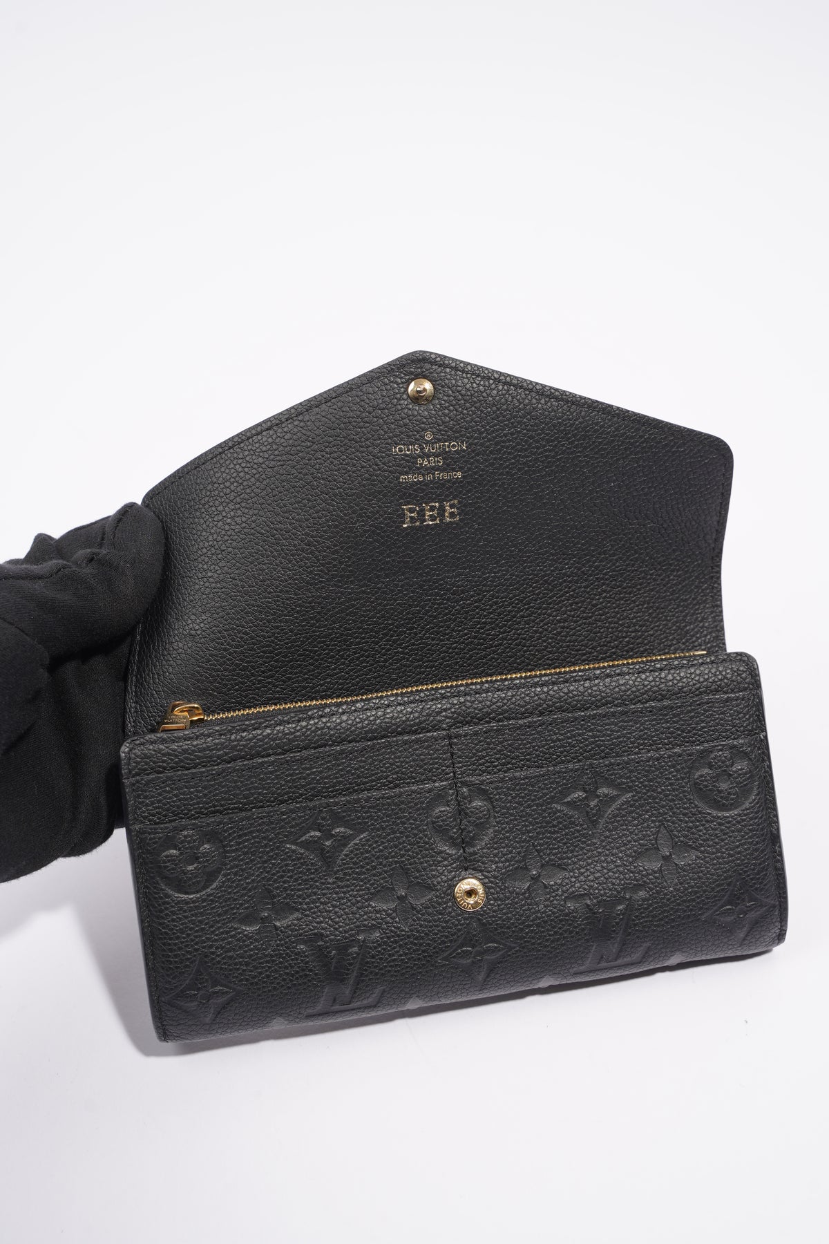 Louis Vuitton Womens Sarah Wallet Black Empreinte Leather – Luxe