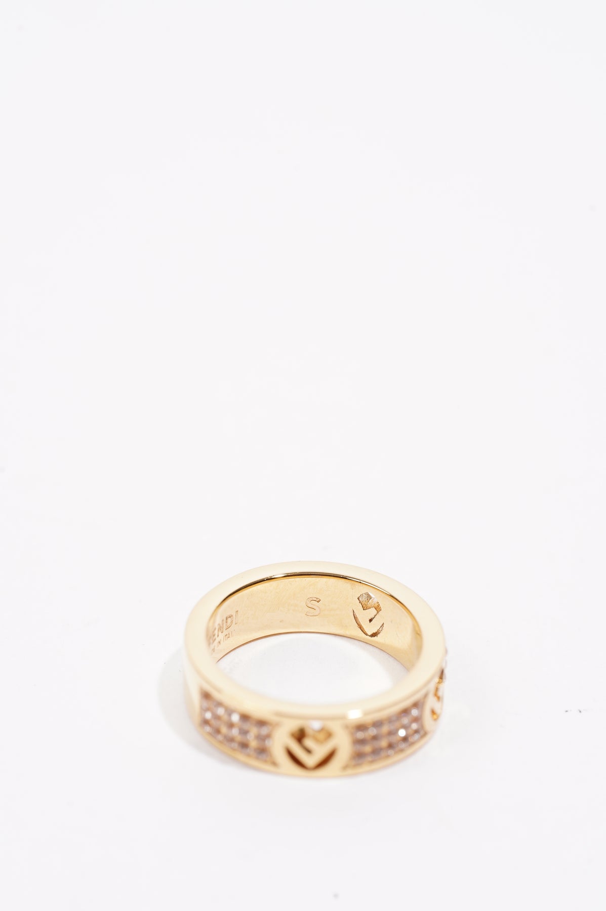 FENDI Ring F is S No. 10 Zirconia Silver Logo Clear 8AG929 6DM F0GGH  Women's Accessories Jewelry | eLADY Globazone