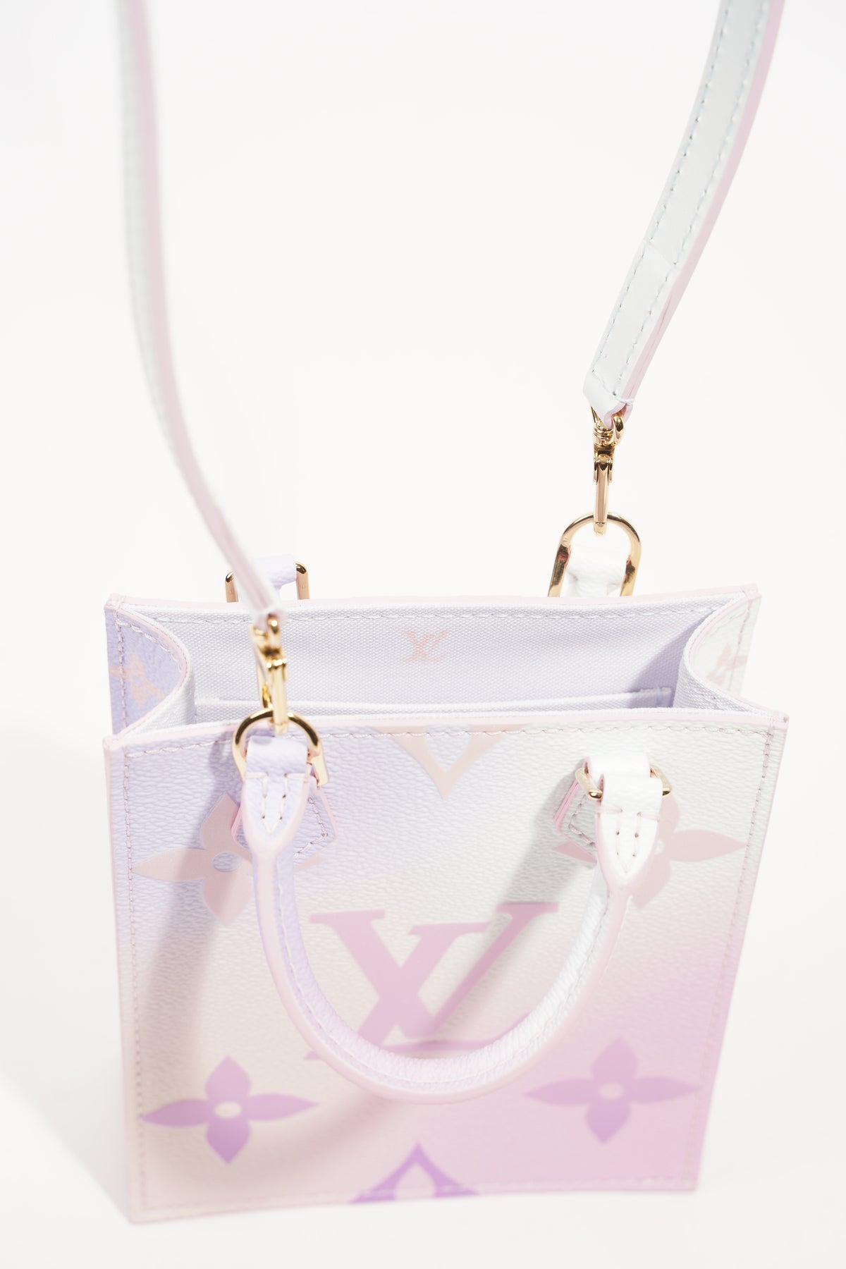 New Louis Vuitton LV Petit Sac Plat Small Tote Bag Sunrise Pastel