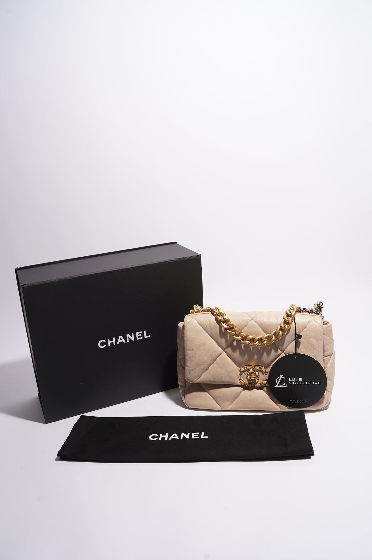 Only 2358.00 usd for CHANEL 19 Small Flap Bag in 20S Light Beige Lambskin  Online at the Shop