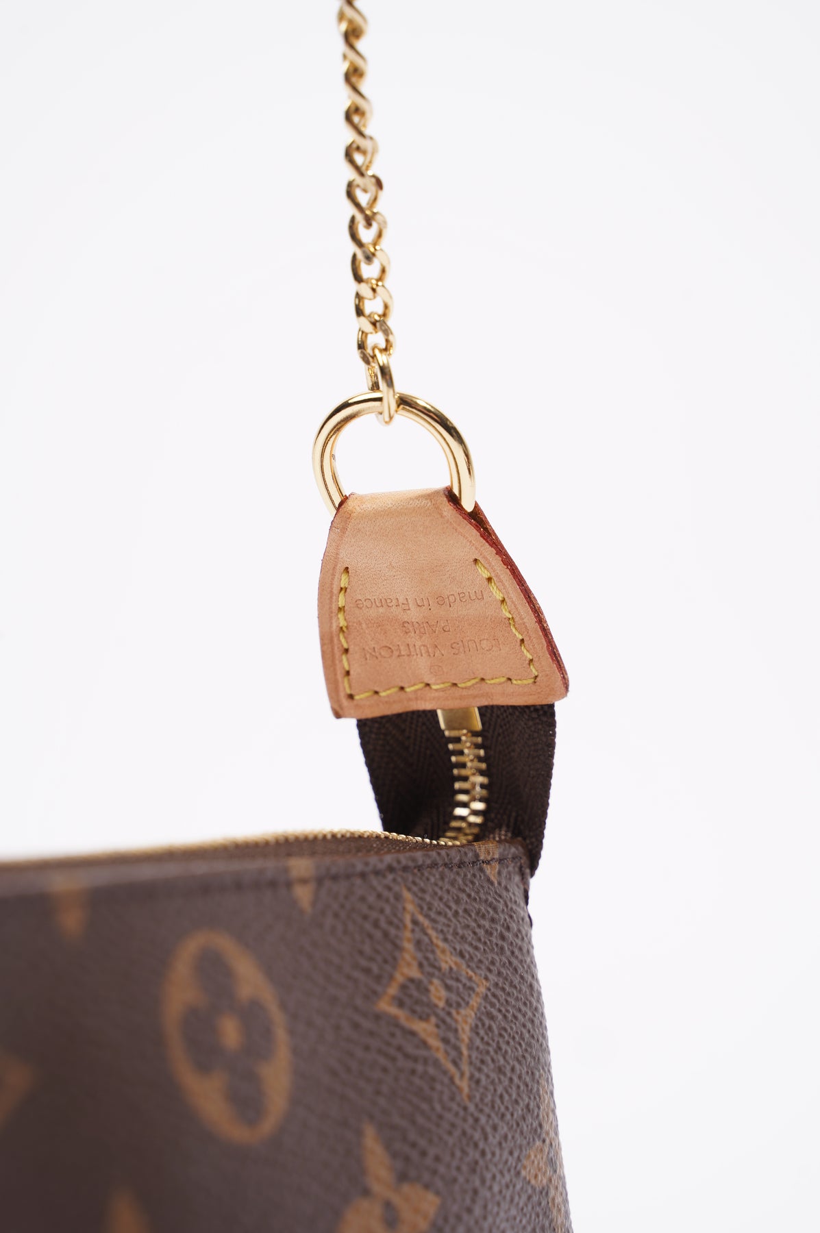 Pochette accessoire leather mini bag Louis Vuitton Beige in Leather -  19639860