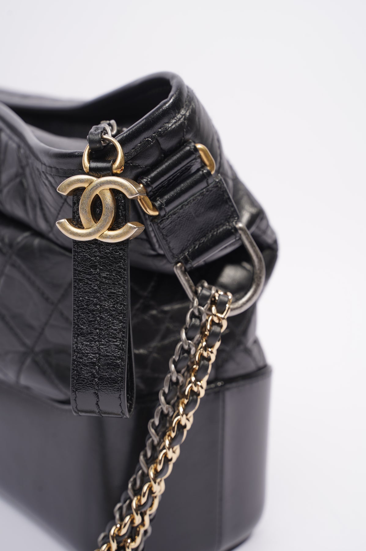 Chanel Womens Gabrielle Hobo Bag Black Lambskin Large – Luxe