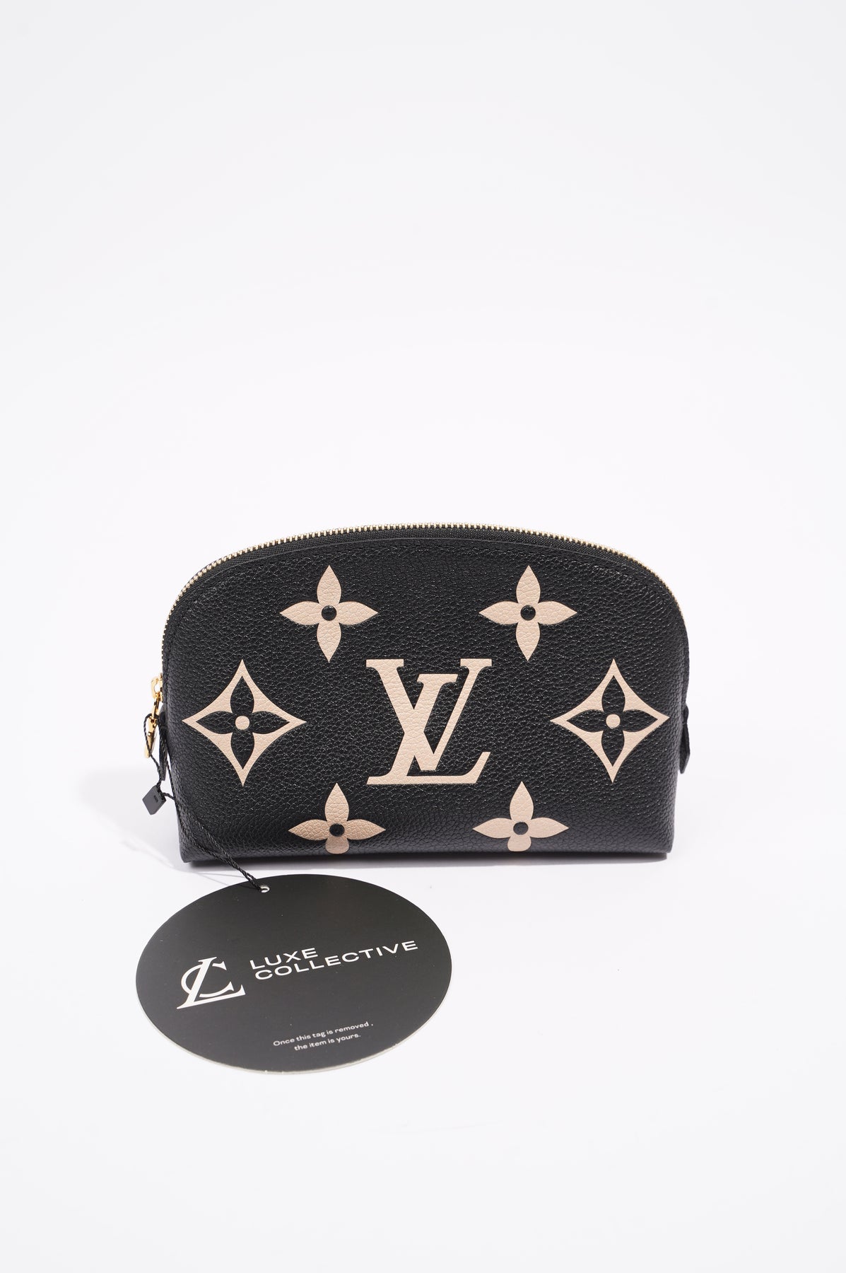 Louis Vuitton Womens Cosmetic Pouch Black / Beige Empreinte – Luxe  Collective