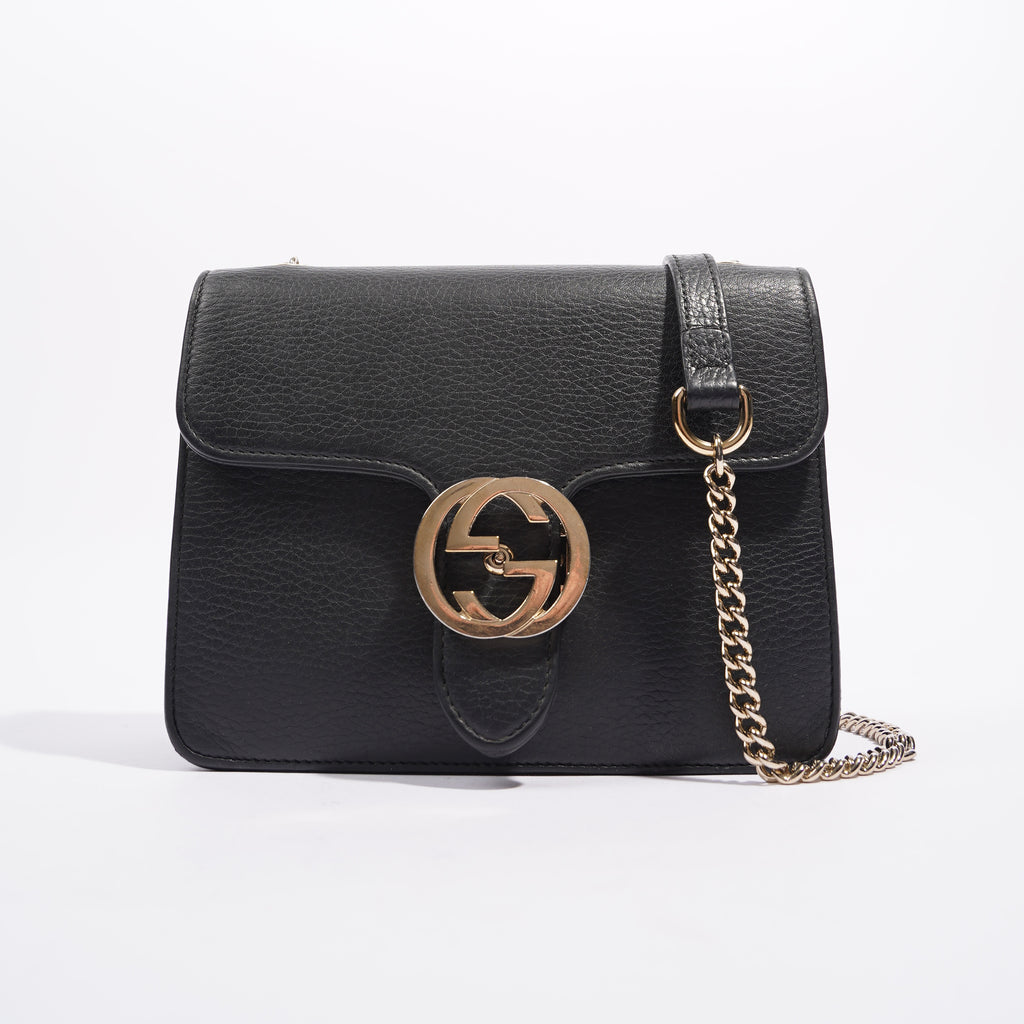 Gucci Womens Interlocking Bag Black / Gold Small – Luxe Collective