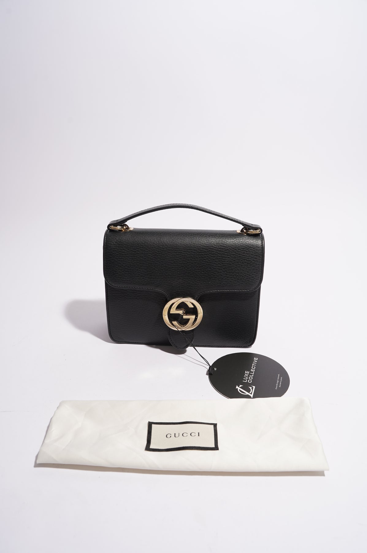 Gucci Womens Interlocking Bag Black / Gold Small – Luxe Collective