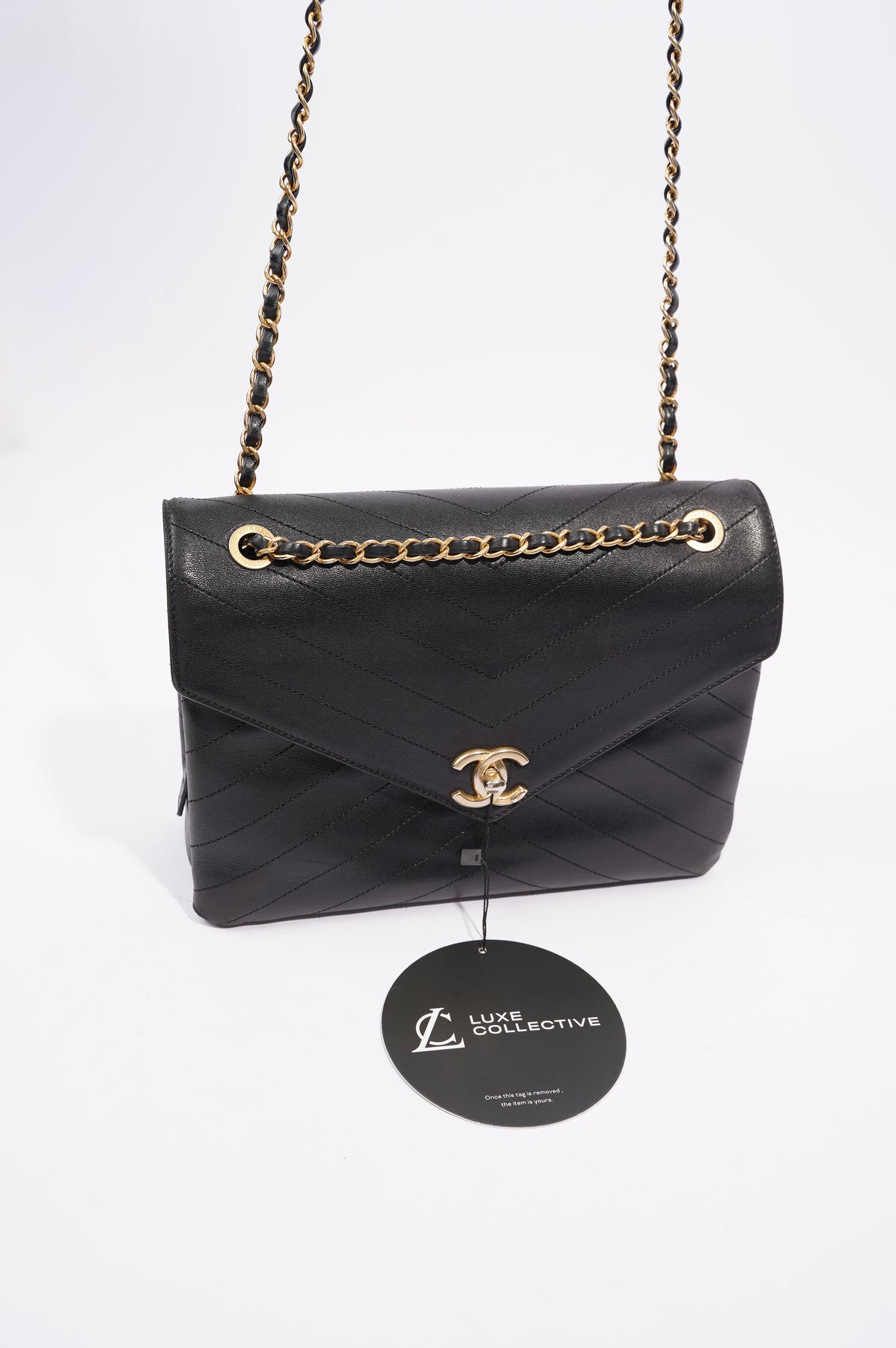 Chanel Stitched Lambskin Coco Luxe Medium Flap Bag Black - Luxury Helsinki